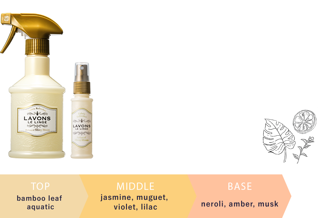 SHINY MOON bamboo leaf aquatic jasmine・muguet・violet・lilac neroli・amber・musk