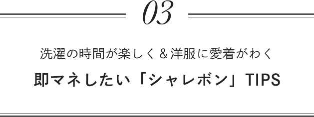 03 洗濯の時間が楽しく＆洋服に愛着がわく 即マネしたい「シャレボン」TIPS